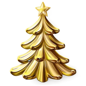 Gold Christmas Tree A PNG Image