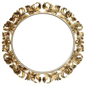 Gold Circle Frame With Leaves Png Utg PNG Image