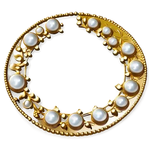 Gold Circle Frame With Pearls Png 91 PNG Image