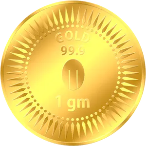 Gold Coin1 Gram Purity Design PNG Image