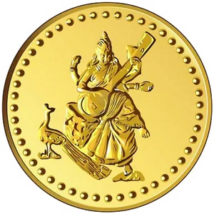 Gold Coinwith Deity Design PNG Image