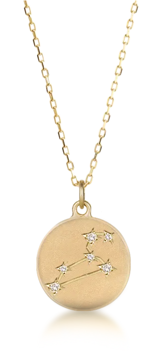 Gold Constellation Pendant Necklace PNG Image