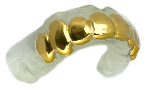 Gold Dental Crown Mold PNG Image