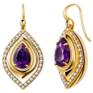 Gold Earrings B PNG Image