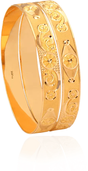 Gold Embossed Bangle Design PNG Image