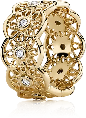 Gold Filigree Diamond Earrings PNG Image