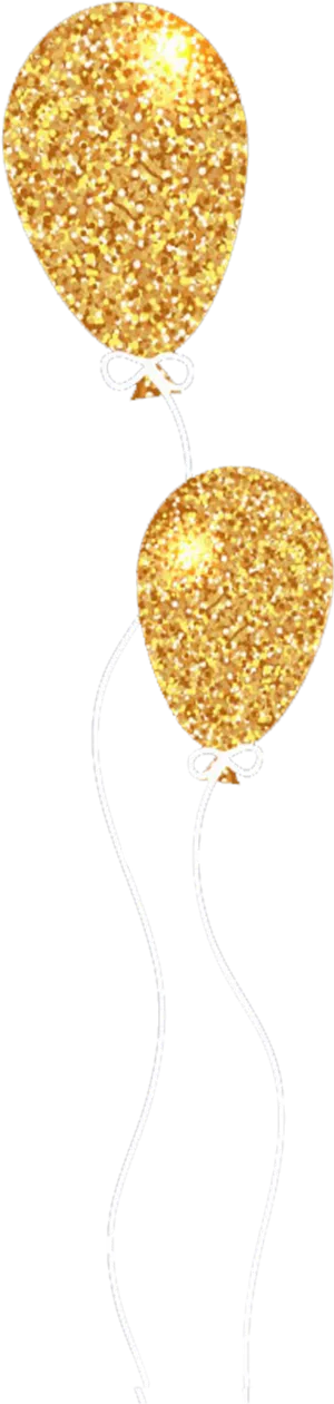 Gold Glitter Balloons Vertical PNG Image