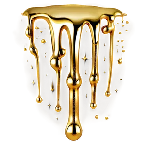 Gold Glitter Drip A PNG Image