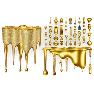 Gold Glitter Drip Illustration Png Jtf PNG Image