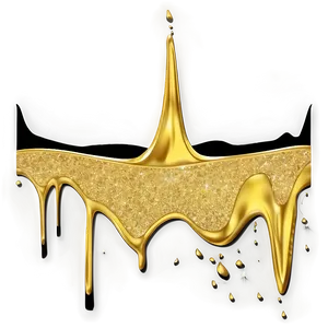 Gold Glitter Drip On Black Png 06282024 PNG Image