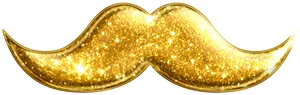 Gold Glitter Mustache Graphic PNG Image