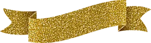 Gold Glitter Ribbon Banner PNG Image