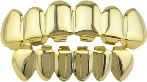 Gold Grillz Dental Jewelry PNG Image