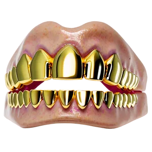 Gold Grillz With Gemstones Png 13 PNG Image