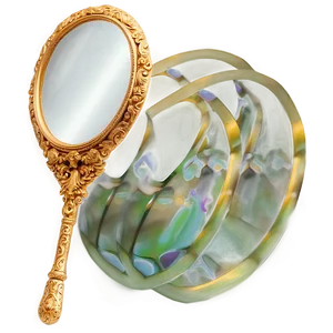 Gold Hand Mirror Png Ddn PNG Image