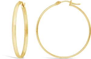 Gold Hoop Earrings Product Image PNG Image