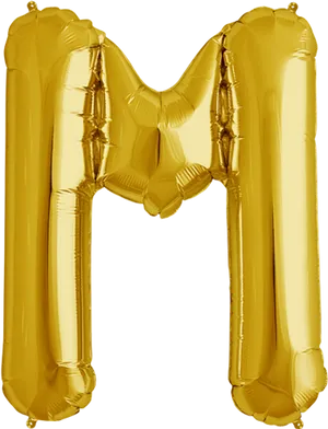 Gold Letter M Balloon PNG Image