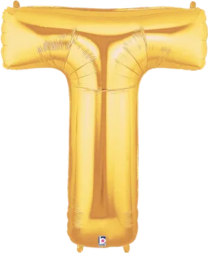 Gold Letter T Balloon PNG Image