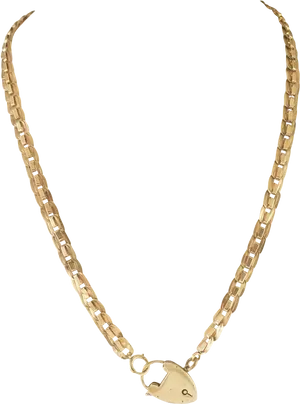 Gold Link Necklace Chain PNG Image