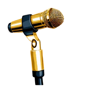 Gold Microphone On Stand Png 28 PNG Image