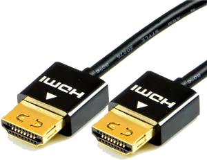 Gold Plated H D M I Cable PNG Image