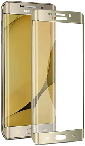 Gold Samsung Smartphone Edge Design PNG Image