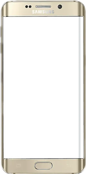 Gold Samsung Smartphone Front View PNG Image