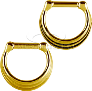 Gold Segment Ring Piercing Jewelry PNG Image