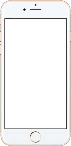 Gold Smartphone Blank Screen PNG Image