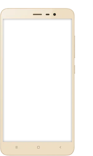 Gold Smartphone Blank Screen PNG Image