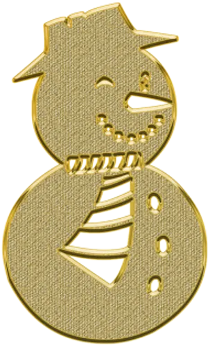 Gold Snowman Ornament Design PNG Image