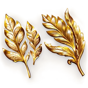 Gold Sparkle Leaves Png 06122024 PNG Image