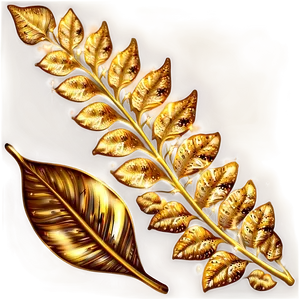 Gold Sparkle Leaves Png Kxi PNG Image