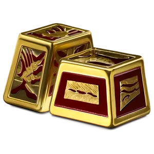 Gold Square D PNG Image