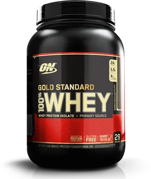 Gold Standard Whey Protein Powder Container PNG Image