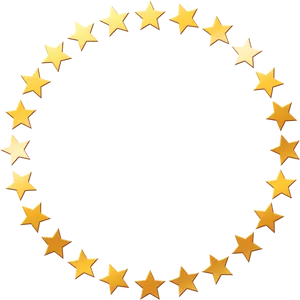 Gold Star Circle Design PNG Image