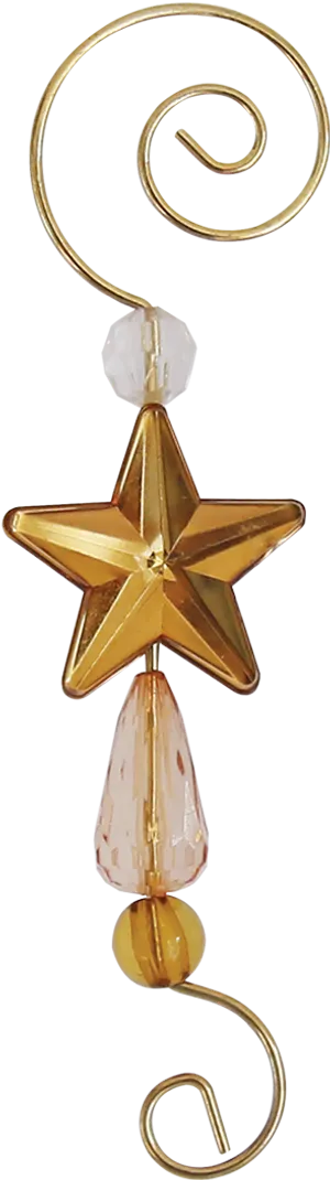 Gold Star Ornamentwith Crystal Accents PNG Image