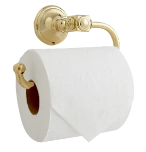 Gold Toilet Paper Holderwith Roll PNG Image