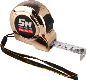 Gold5 Meter Measuring Tape PNG Image