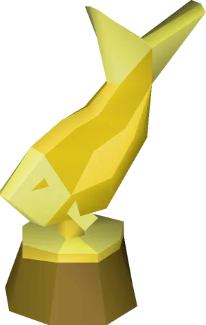 Golden Abstract Bird Trophy PNG Image