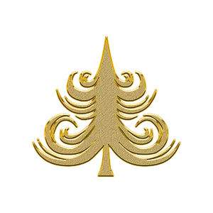 Golden Abstract Christmas Tree Design PNG Image