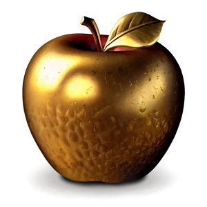 Golden Apple With Shadow Png 62 PNG Image