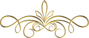 Golden Arabesque Design PNG Image