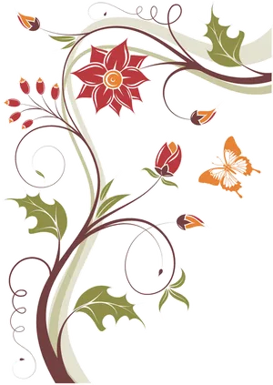 Golden Arabesque Floral Design PNG Image