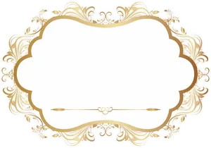 Golden Arabesque Frame Design PNG Image