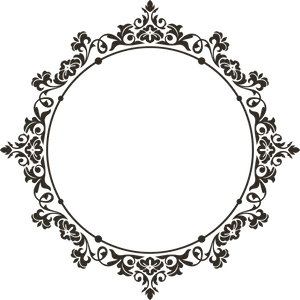 Golden Arabesque Frame Design PNG Image