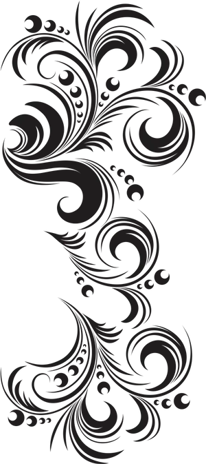 Golden Arabesque Patternon Black PNG Image