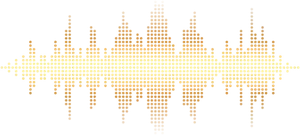 Golden Audio Spectrum Visualization PNG Image