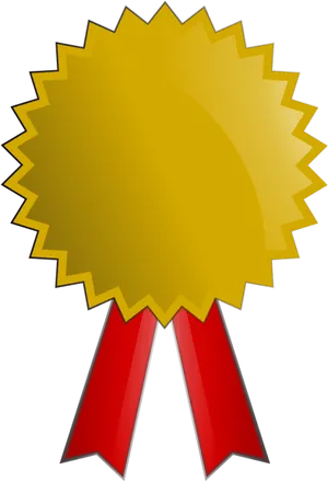 Golden Award Ribbon Graphic PNG Image