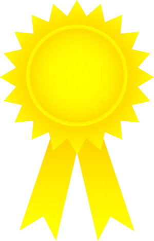 Golden Award Ribbon Graphic PNG Image